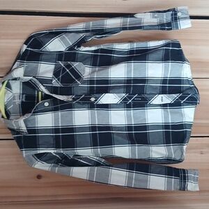 Arizona Jean Company Black and White Checkered Shirt